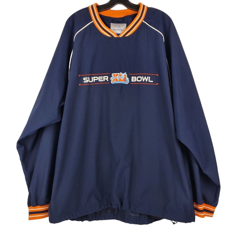 SUPER BOWL XLI Jacket Adult 2XL Blue REEBOK Pullover COLTS vs BEARS 2006 Stitch